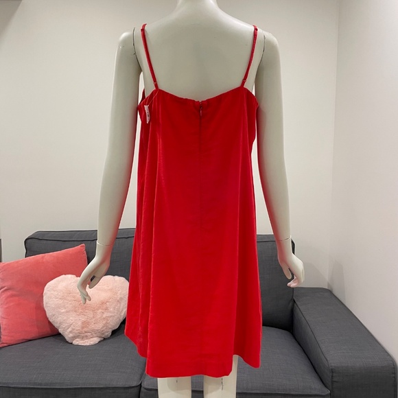 NWT GAP Linen-Blend Mini Dress Size Large Slipper Red - Picture 8 of 15